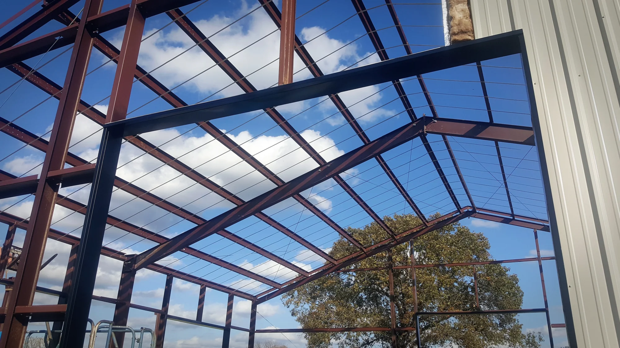 steel beams in sunlight