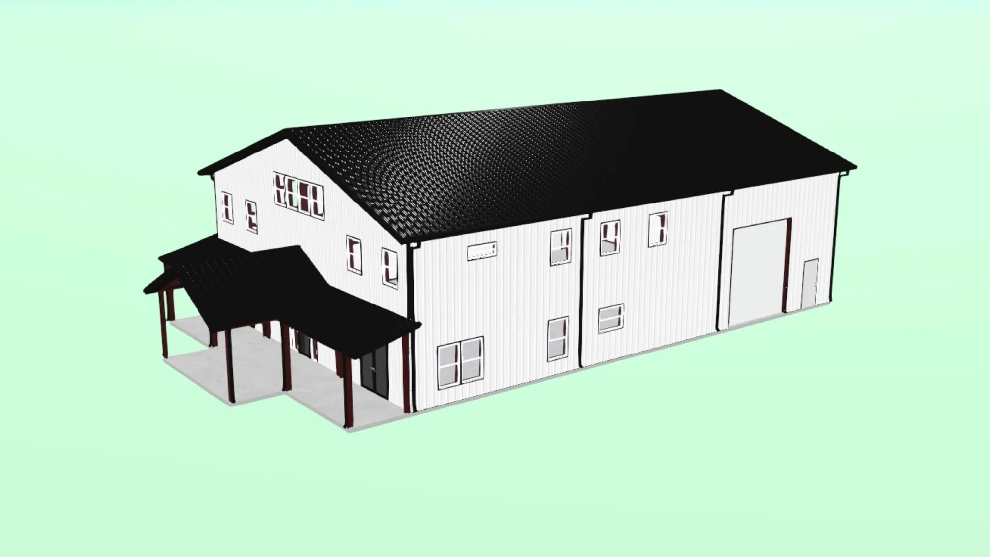 Steel building design software rendering