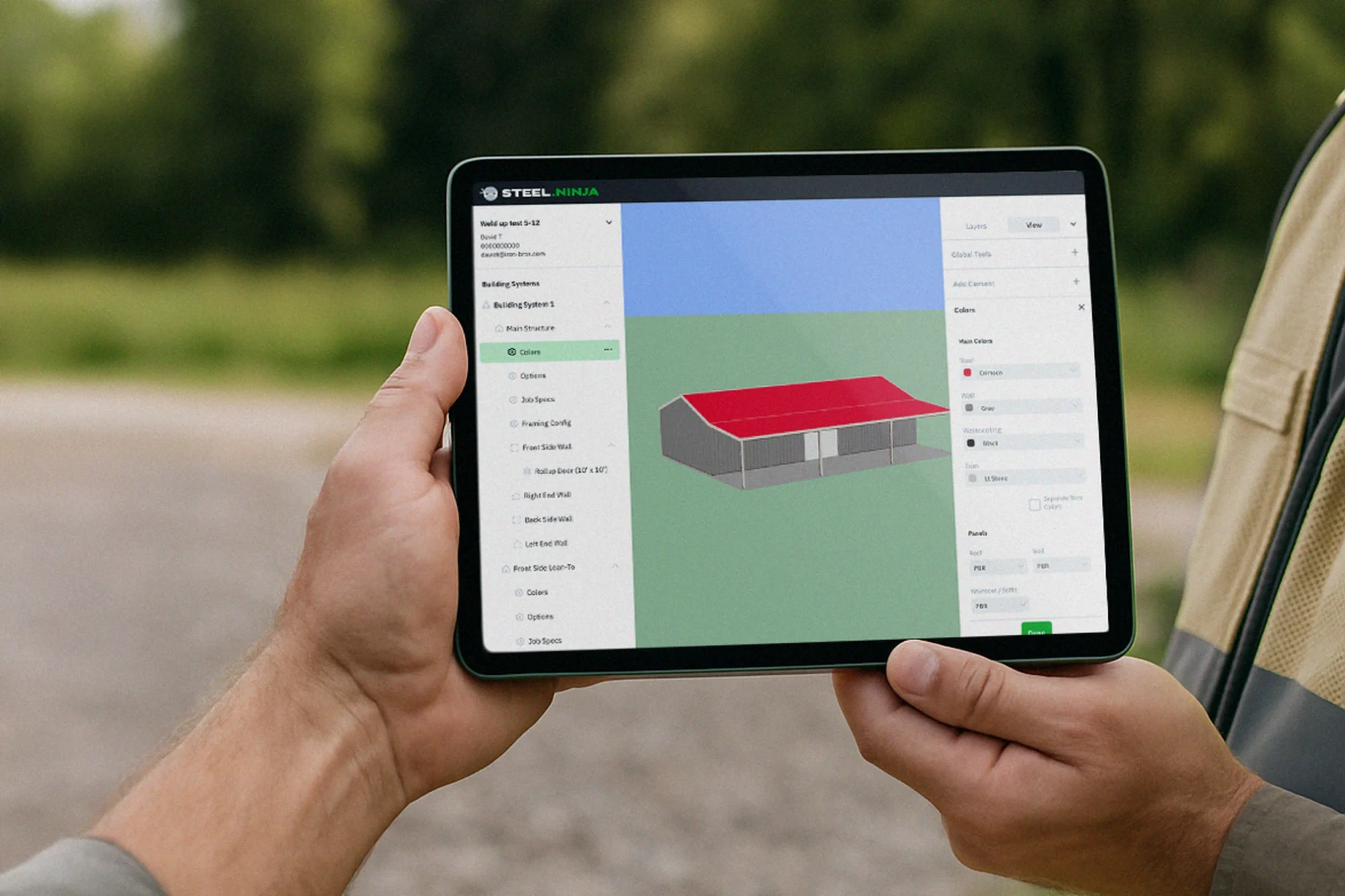 building design on tablet