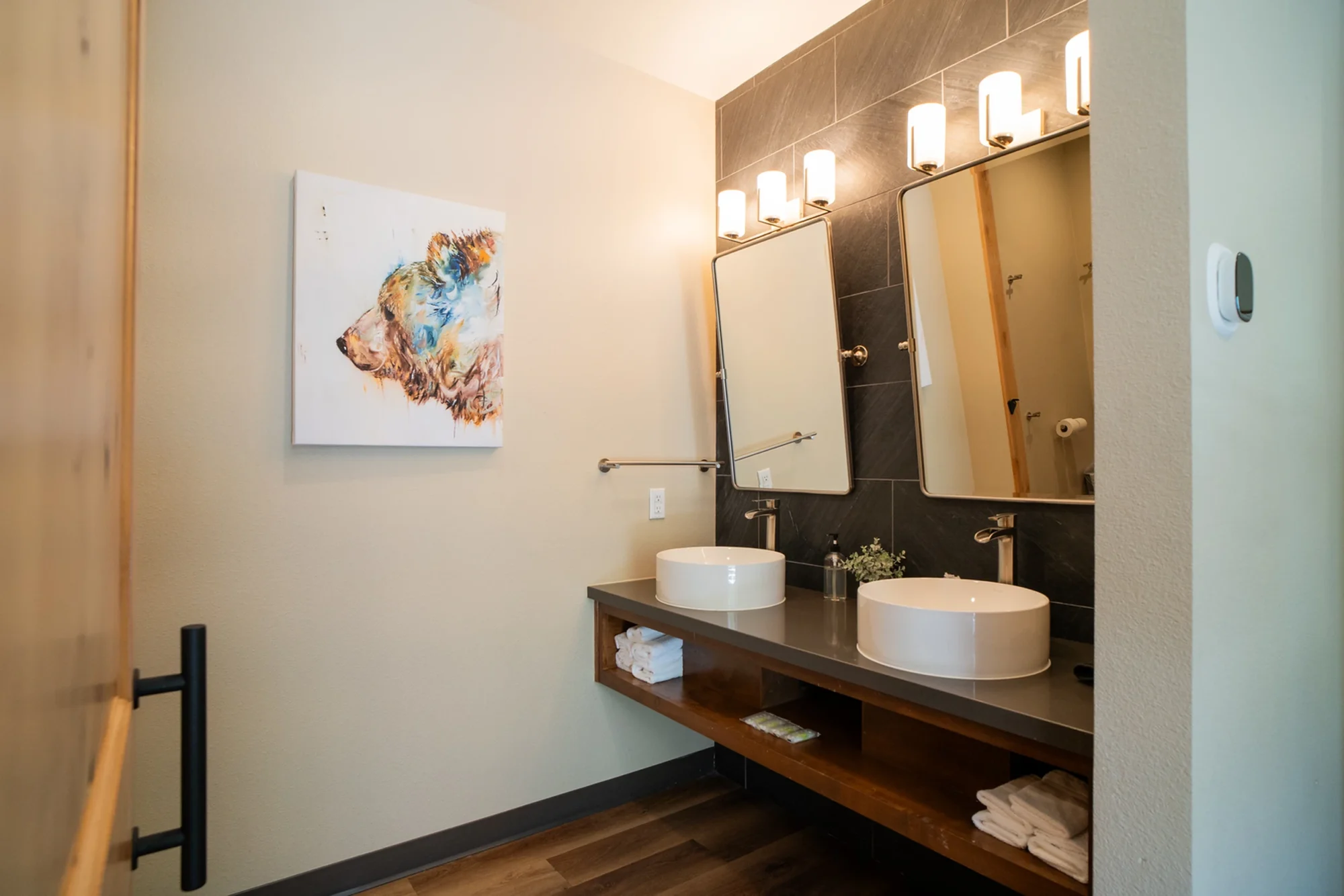 2bed 1bath the pines bathroom double vanity vessel sinks