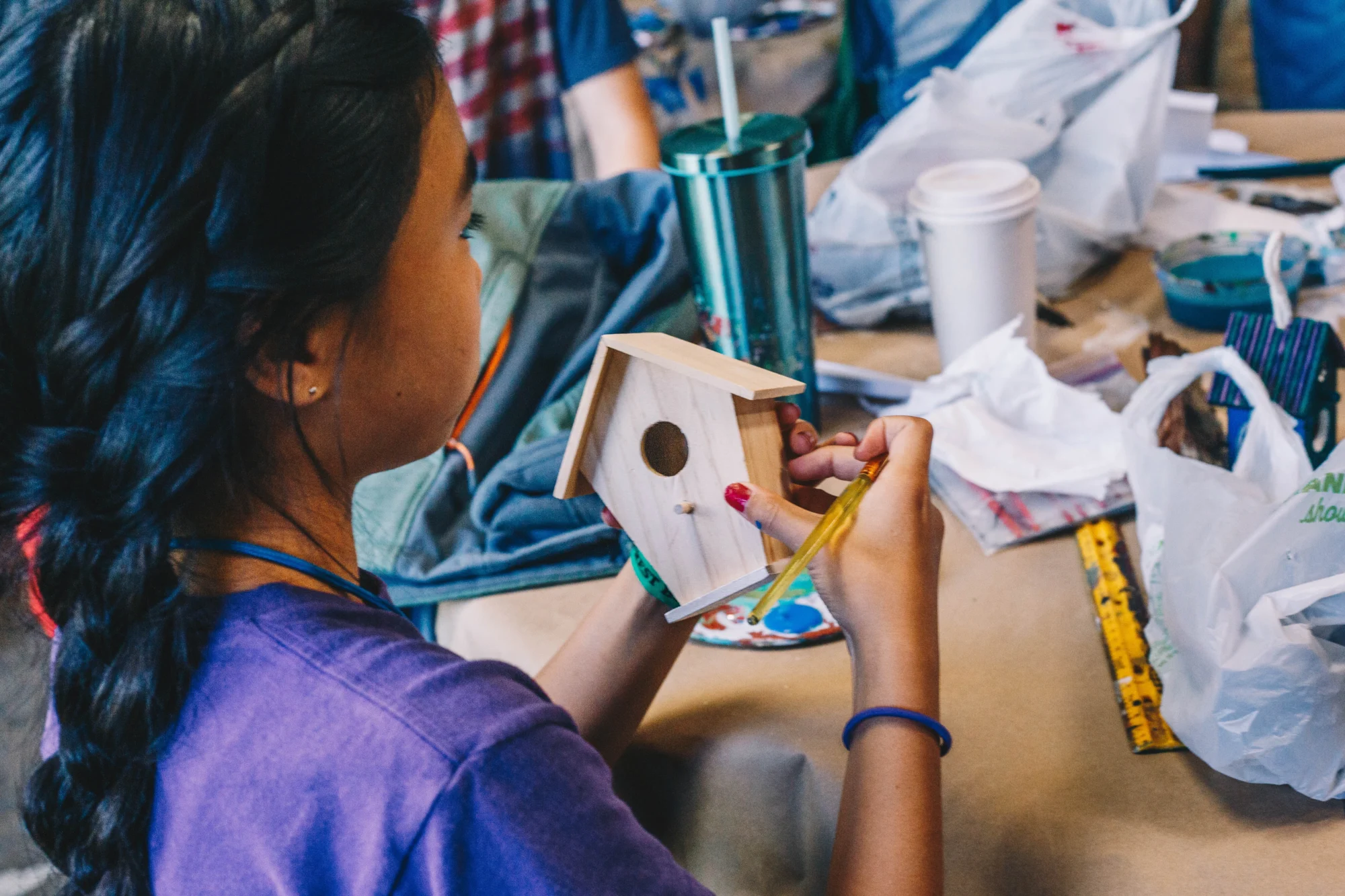 activities craft cabin painting birdhouse arts activity
