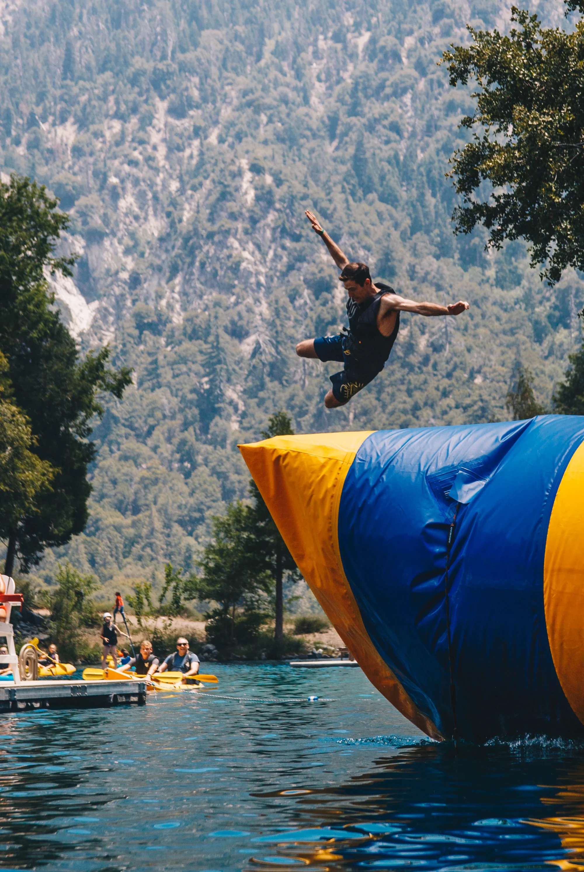 activities water blob launch person airborne lake activity