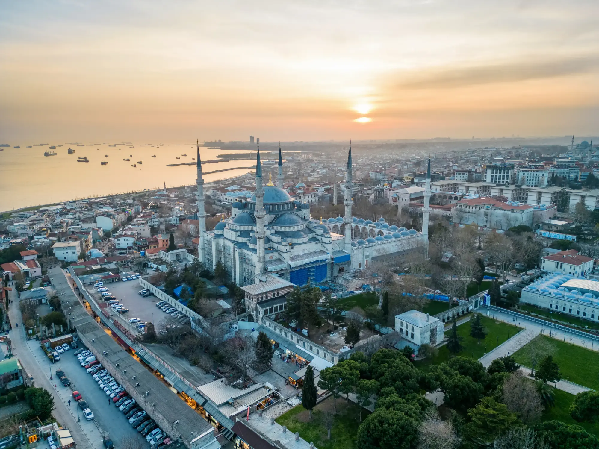 aerial drone view of the blue mosque in istanbul a 2026 03 19 01 47 28 utc