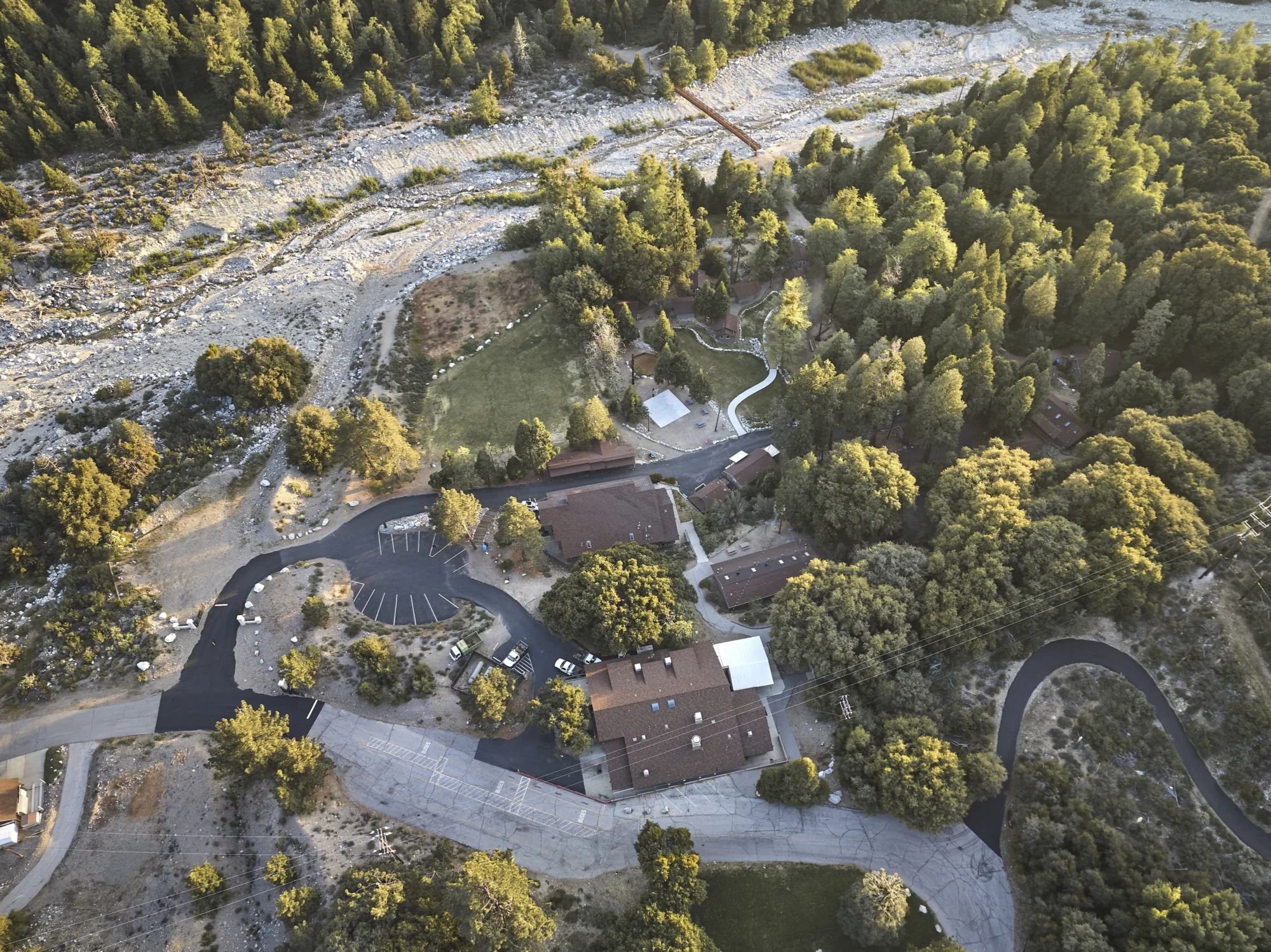 Creekside aerial view