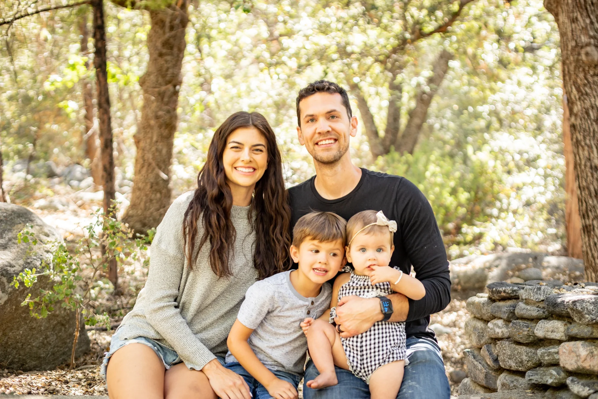 smiling family camp family