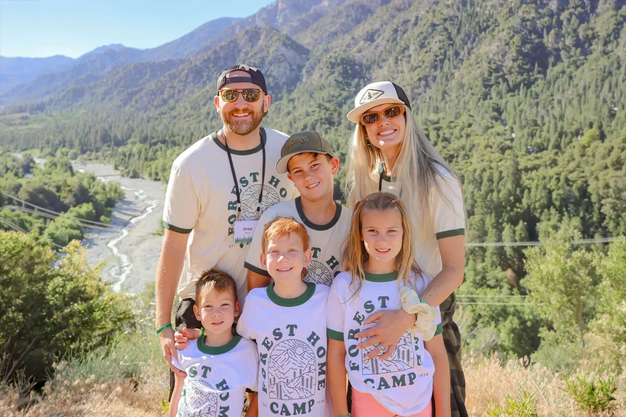family six matching shirts mountain overlook scenic wide e1