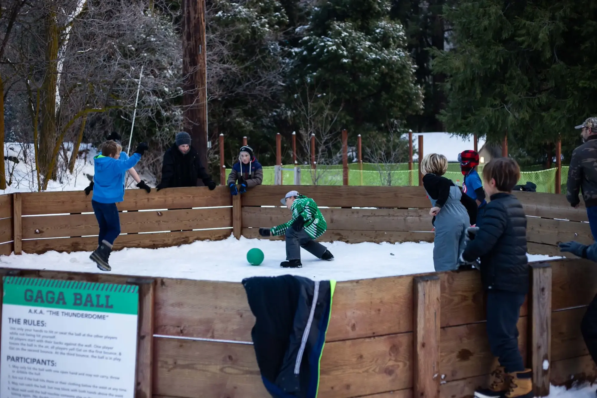 gaga ball winter snow