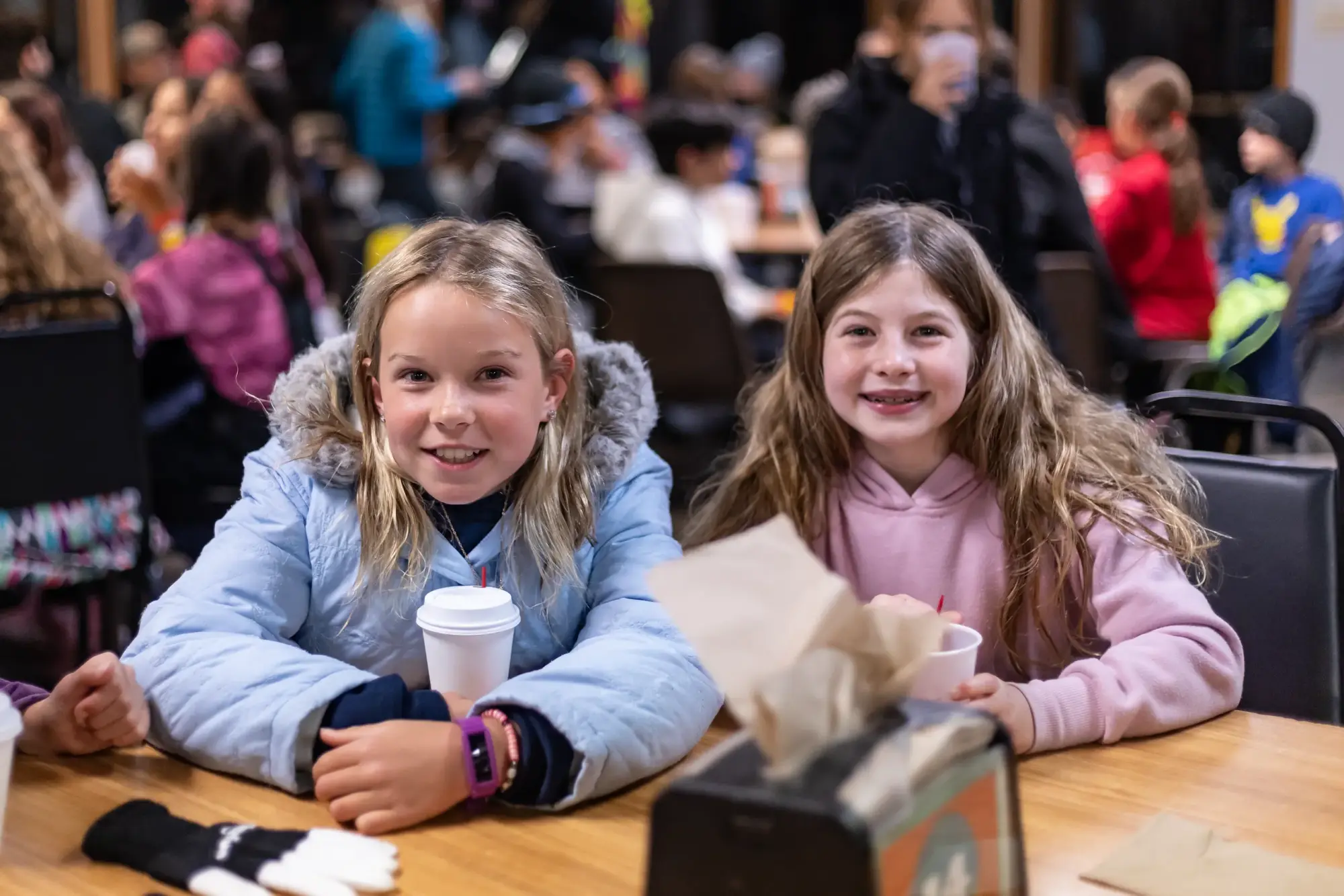 girls hot coco dining food winter