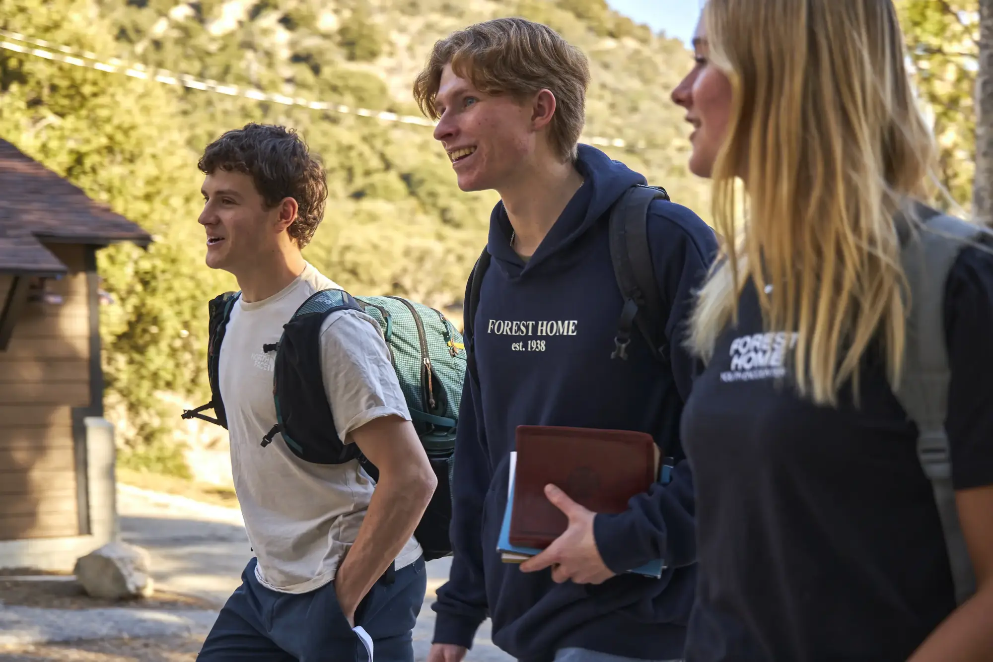 go year students walking campus