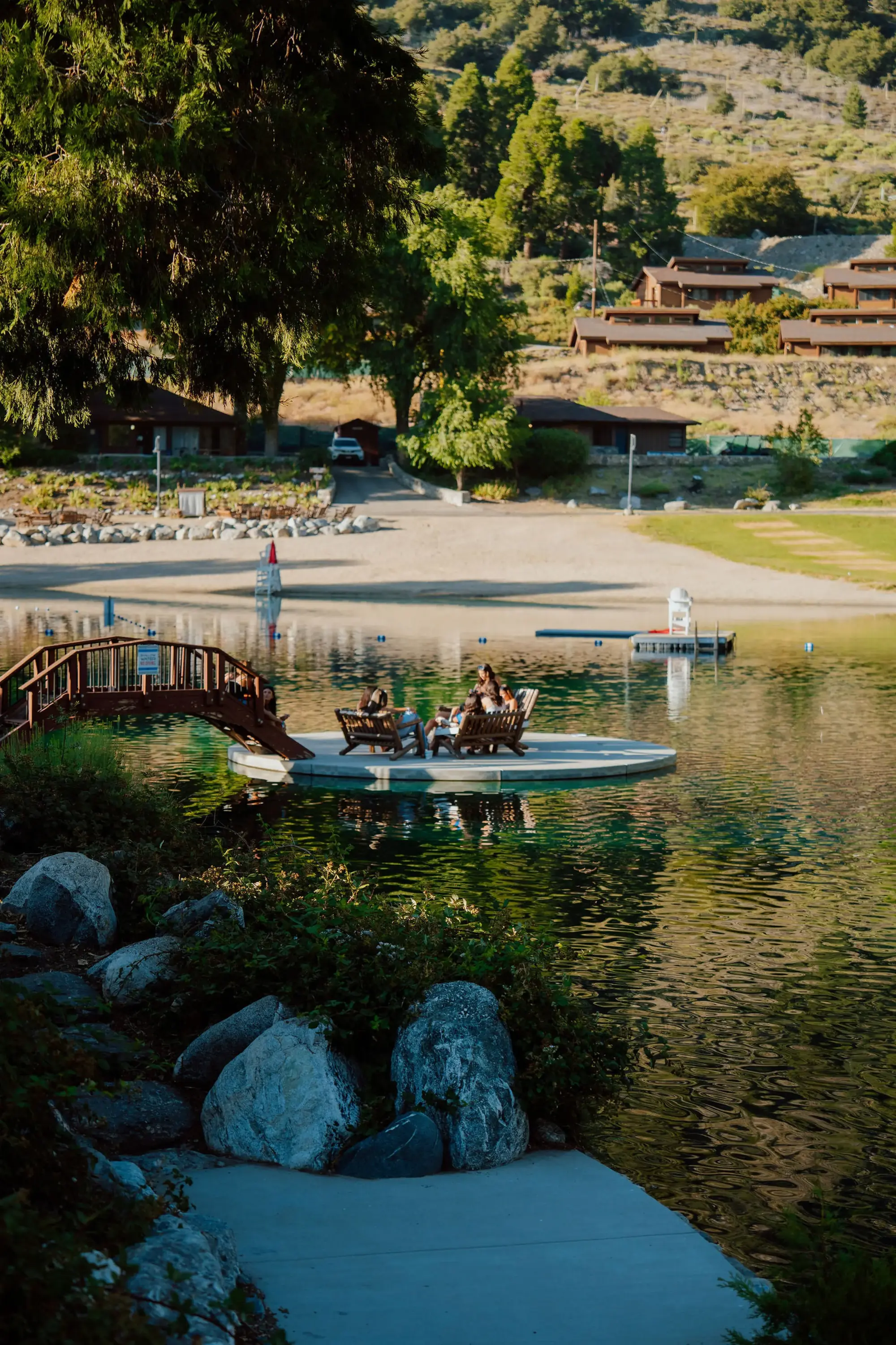 lake scenic bench