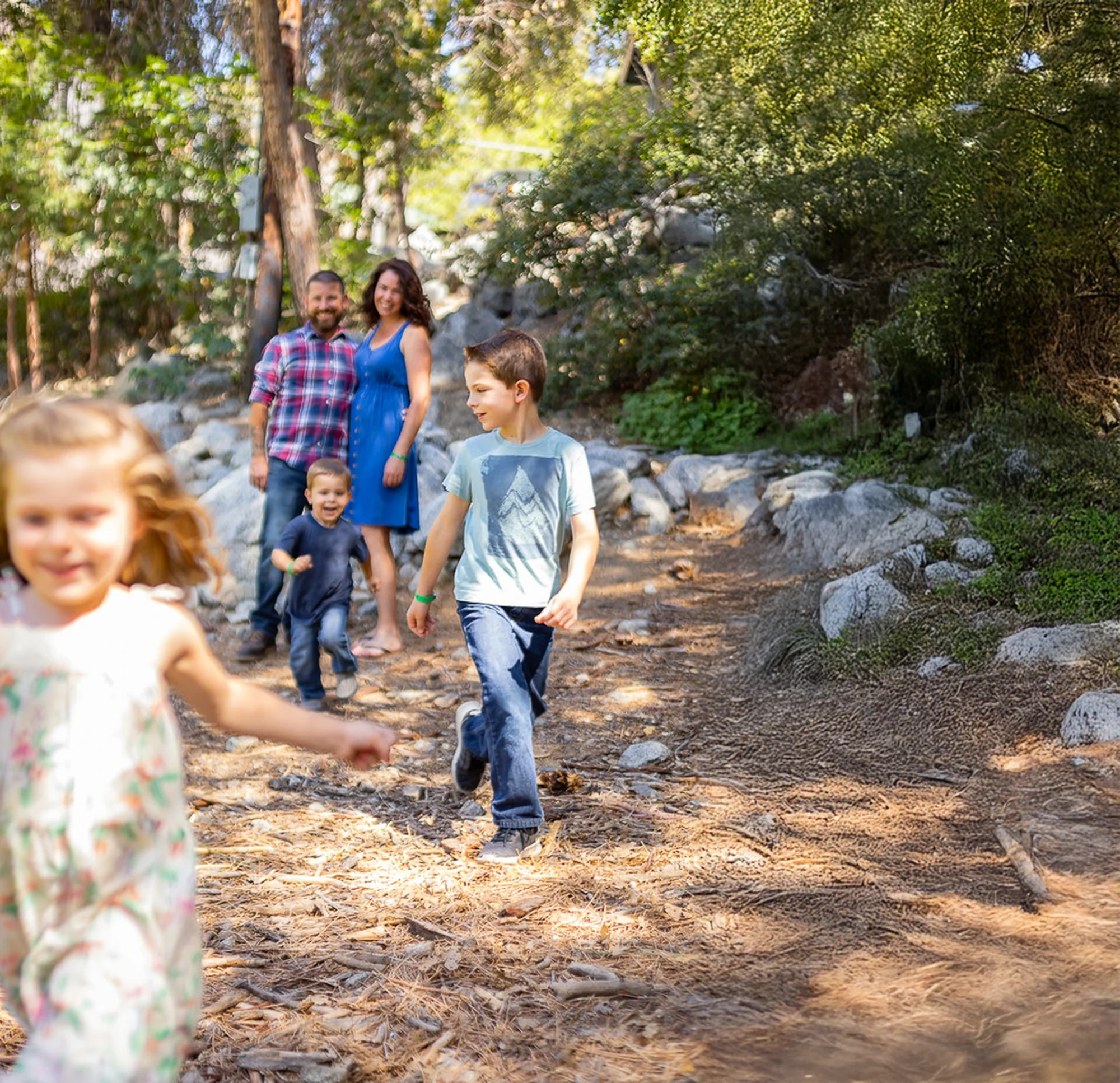 family together in nature